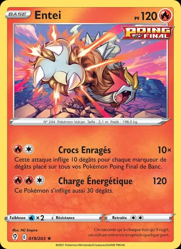 Carte Pokémon Entei — Évolution Céleste