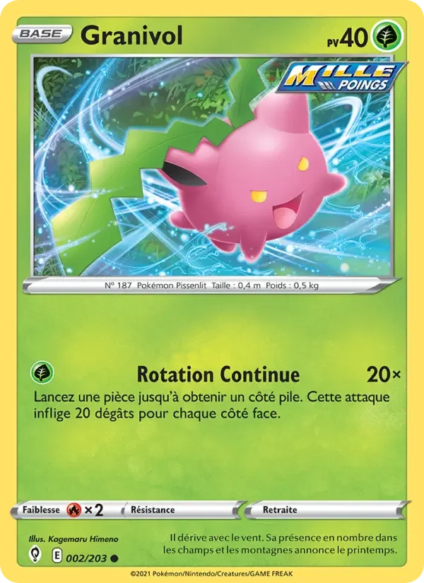 Carte Pokémon Granivol — Évolution Céleste