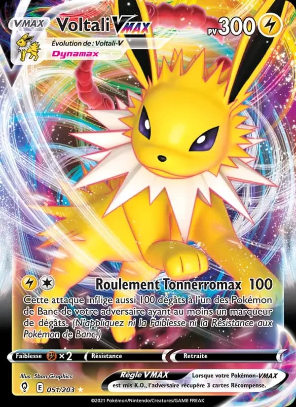Carte Pokémon Voltali VMAX — Évolution Céleste
