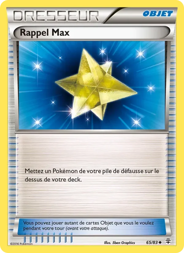 Carte Pokémon Rappel Max — Générations