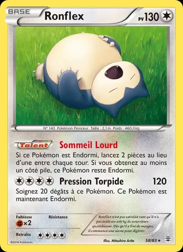 Carte Pokémon Ronflex — Générations