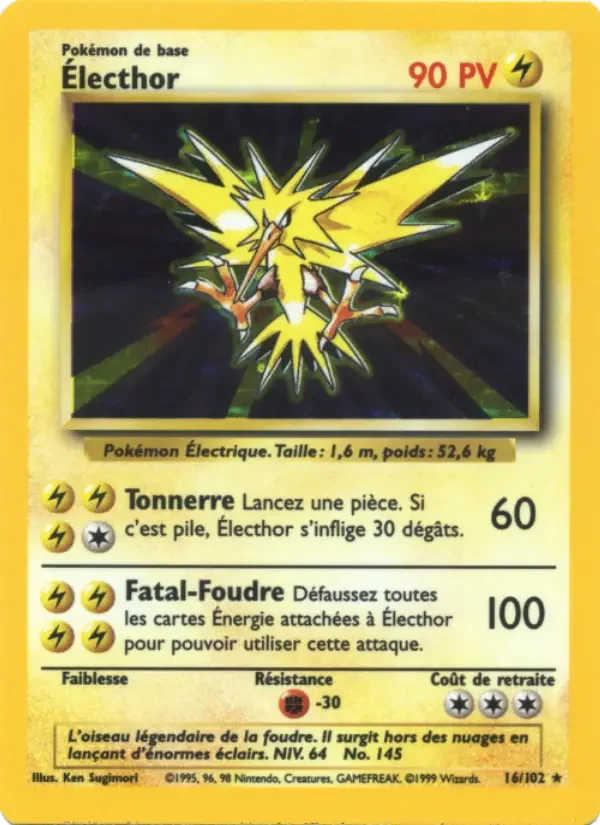 Carte Pokémon Électhor — Set de base