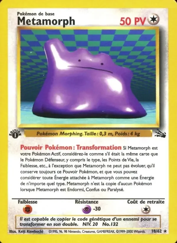 Carte Pokémon Metamorph — Fossile