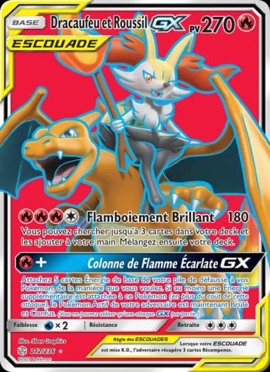 Carte Dracaufeu et Roussil GX
