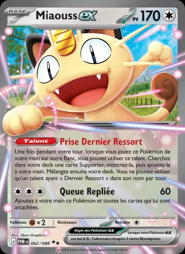 Carte Pokémon Miaouss-ex — Équilibre Parfait