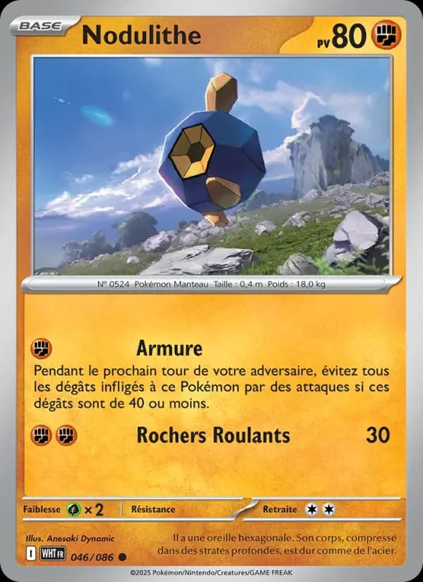 Carte Pokémon Nodulithe — Flamme Blanche