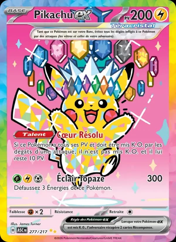 Carte Pokémon Pikachu-ex — Héros Transcendants