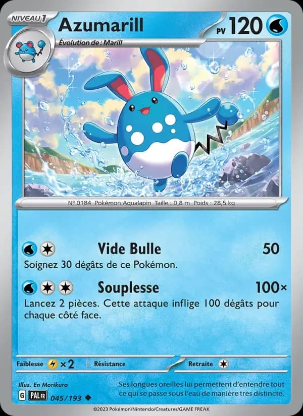 Carte Pokémon Azumarill — Évolutions à Paldea