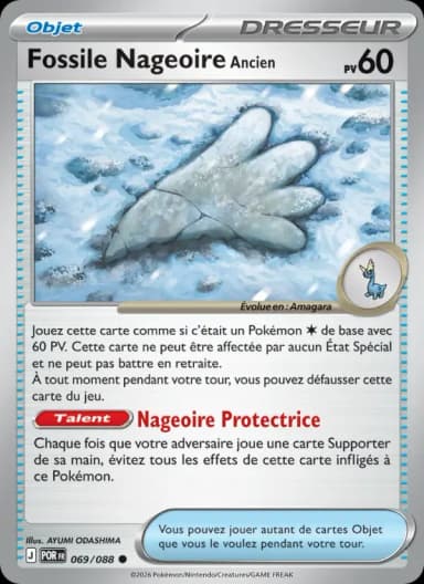 Carte Fossile Nageoire Ancien